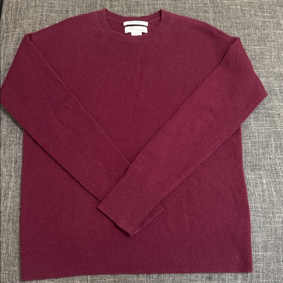 Nordstrom Sweaters - Nordstrom Signature 100% Cashmere Crewneck Sweater Burgundy XXS